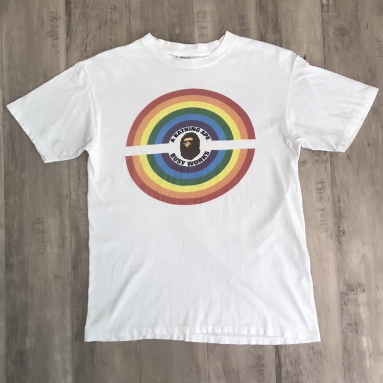 BAPE vintage oneita body first rainbow circle logo T-shirt A