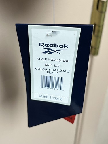 Neu mit Etikett Reebok schwarz/schwarz Kapuzenjacke Stil # OMRB1046 Herren L durchgehender Reißverschluss & Taschen - Bild 3 von 7