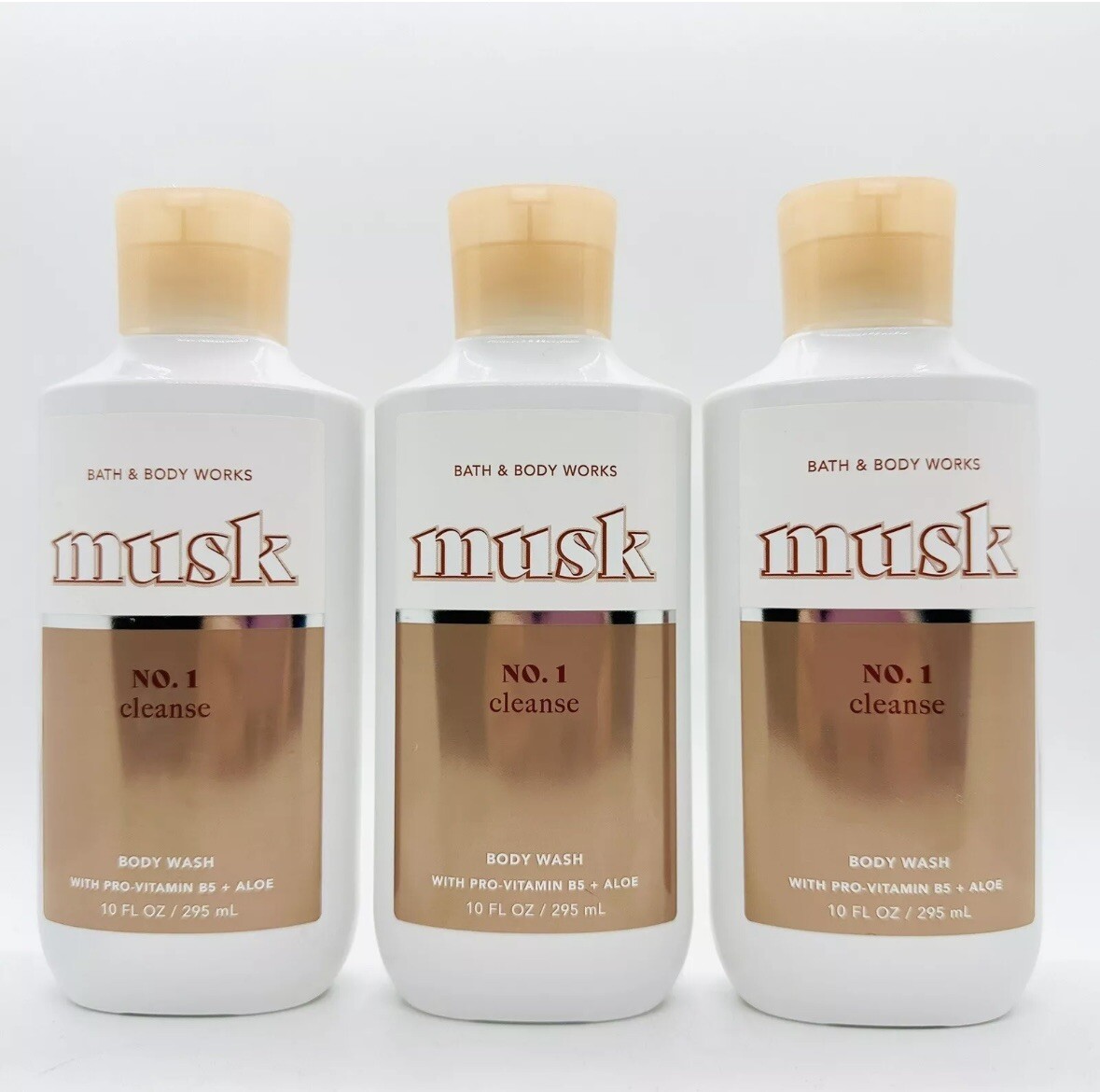 3-PCS Bath & Body Works MUSK No. 1 Cleanse Shower Gel Body