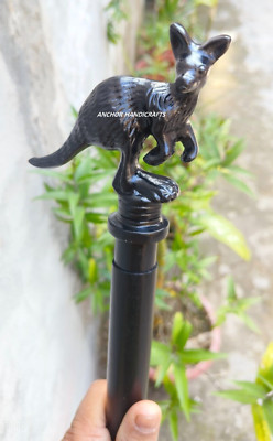 Nautical Full black Finish Kangaroo Handle Black Wooden costume Walking Stick