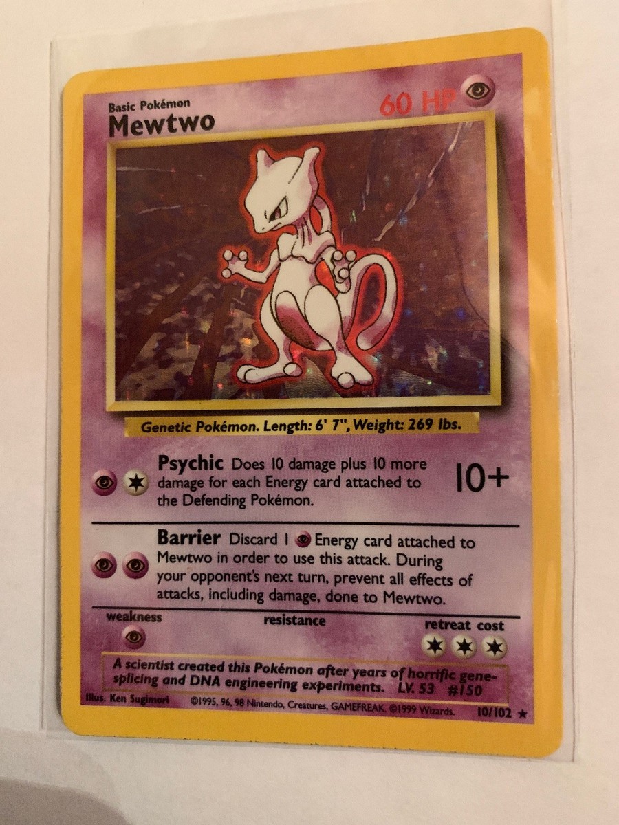 x1 Pokemon Card Mewtwo Holo Rare 10/102 Base Set NM | eBay