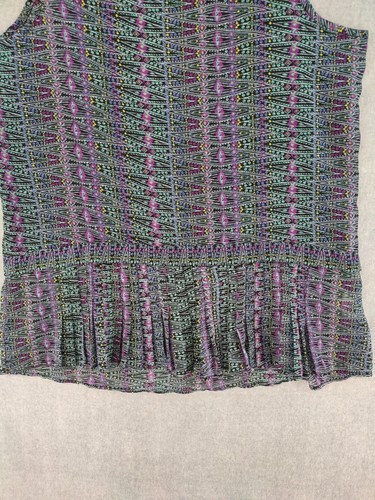 American Eagle Sleeveless Top Womens Extra Small Purple Bohemian Ruffle Peplum - Picture 3 of 14