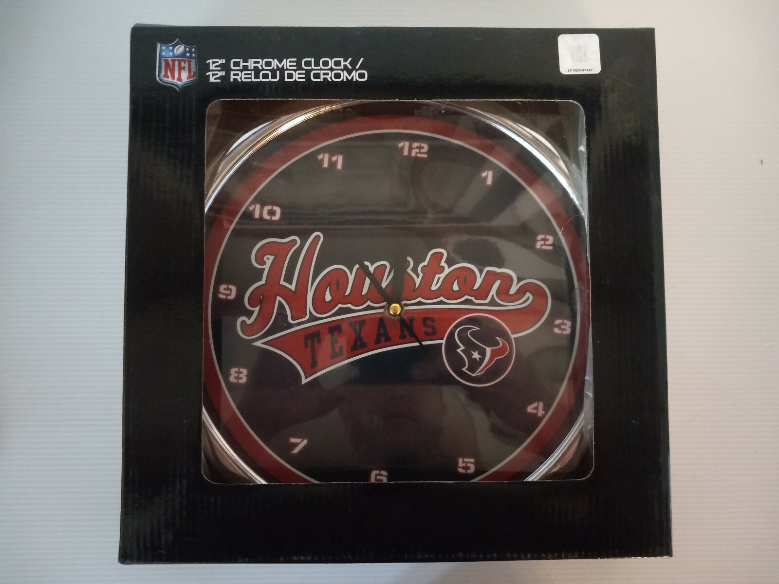 HOUSTON TEXANS LOGO NFL CHROME WALL CLOCK FOOTBALL SPORTS NEW THE MEMORY COMPANY