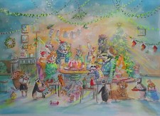  Kay Dawson WATERCOLORS A3  'Family dinner party....