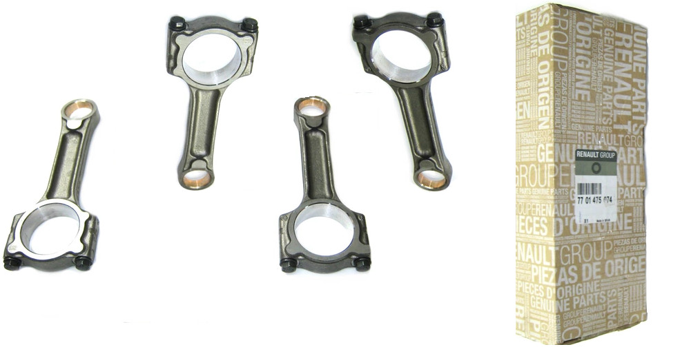 Bielles d'origine 7701475074 pour Dacia Logan et Sandero - Lot de 4 pièces d'origine Renault