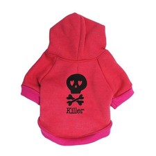RED KILLER  BOY DOG JUMPER HOODY CHIHUAHUA YORKIE PUPPY TOY 18CM TEACUP TINY
