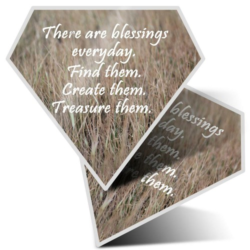 2 x Diamond Stickers 10 cm - Motivational Quote Blessings Happy #24605 - 第 1/9 張圖片