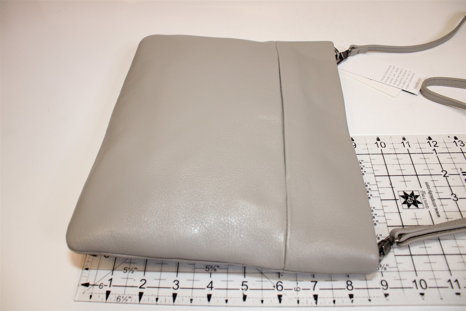 The Sak Collective Dove Grey Leather Tomboy NEW Clutch Crossbody Bag
