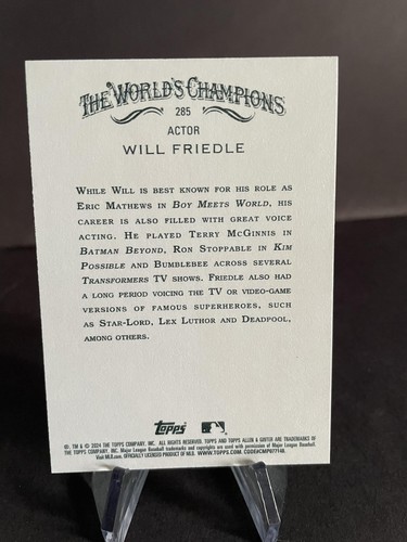 2024 Topps Allen & Ginter #285 Will Friedle Foil Filagree - Bild 2 von 2