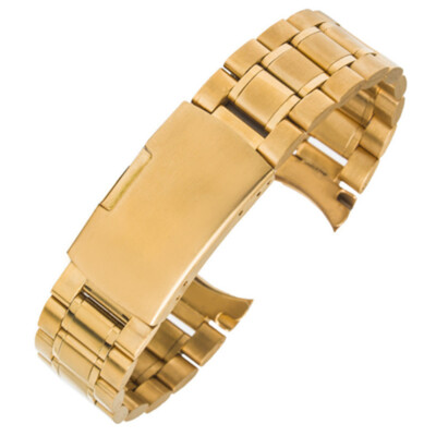 Arc Solid Stainless Steel Watch strap Universal Metal Bracelet 16 18 20 22 24mm