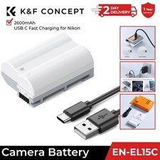 K&F CONCEPT 2600mAh EN-EL15C Battery USB C Fast Charging for Nikon Z8 Zf Z7II Z7