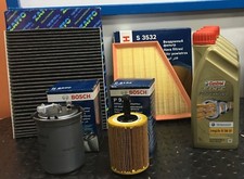 KIT TAGLIANDO 4 FILTRI BOSCH 4LT CASTROL 5W30 VW POLO 9N 1.4TDI DAL 2001 AL 2009