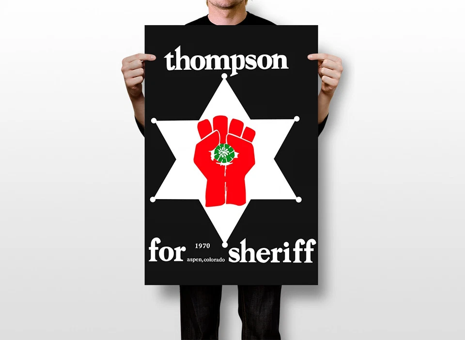 Arte de pared Dr. Hunter S. Thompson para Sheriff of Aspen Colorado - PÓSTER 20x30 Foto 2 de 4