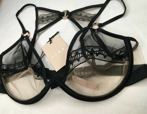LIVY MONOWIRE BRA 32C EUROPEAN 70C RED POINT VICTORIAS SECRET BLACK NUDE - Picture 7 of 7