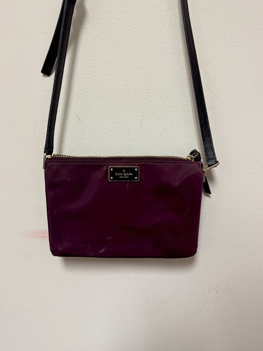 Kate Spade WILSON ROAD MADELYNE CR Deep Plum Purple Crossbody Adjustable  Strap
