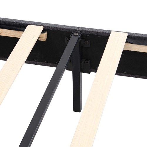 Full/Queen/King Size Platform Bed Frame w/Upholstered Headboard and Wooden Slats - Picture 12 of 28