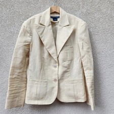 RALPH LAUREN Boy's Blazer Size 4 Twill 100 Linen Jacket Shoulder Pads