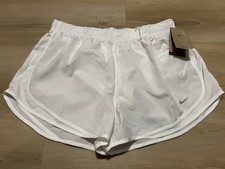 NWT Nike Dri-FIT Tempo Running Shorts Womens XL White Lined Gym 831558-100 30