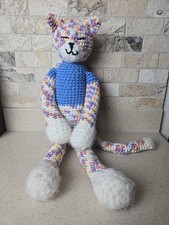 Vintage Crocheted Stuffed Cat Handmade