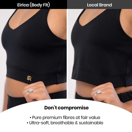Eirica Women's Seamless Sports Bra Wirefree Comfort Stretch Removable Pad Pack 3 - Picture 9 of 51