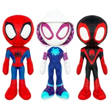 Set of 3 plush Toys Spidey His Amazing Friends 9 Inch Spiderman Miles Ghost