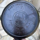 Vintage Griswold No. 7 Cast Iron Skillet Block Large Logo w/ Heat Ring 701 H