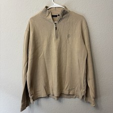 Club Room Men  s 1/4 Zip Beige Sweater Long Sleeve Pullover Size Medium M