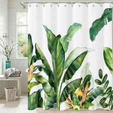 Shower Curtain Tropical Green Palm Plants Shower Curtains for Bathroom-Sage G...