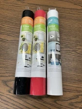 3 New Rolls Of Cricut Vinyl Black and Red Window Cling Dry Erase