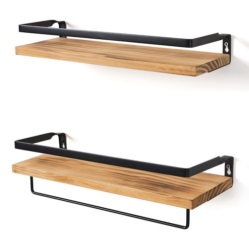 Floating Shelves for Wall, Bathroom Shelves with Towel Bar, Wall Mounted Stor... - Picture 7 of 7