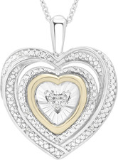 925 Sterling Silver Heart Pendant Necklace Valentines Day Gifts Wife Girlfriend