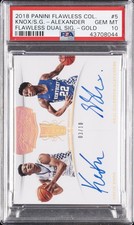 2018 PANINI FLAWLESS COLLEGIATE GOLD KNOX/GILGEOUS-ALEXANDER RC PSA 10 AUTO