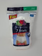 New NOS Fruit Of The Loom White Briefs Men's 2009 Large 38-40 Pack of 7 Classic