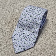Vineyard Vines Men  s Silk Tie Day at the Beach Blue XL Beach Umbrella  Chair