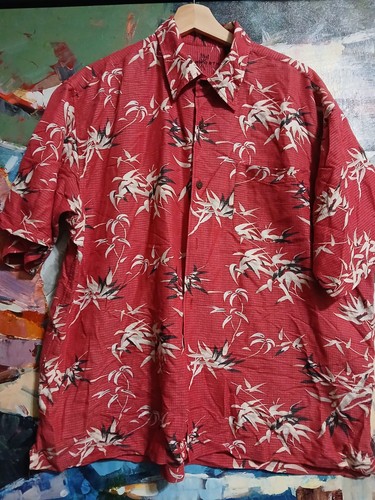 Ashworth Mens Red Hawaiian shirt Short sleeves Rayon / Poly sz XL - Picture 4 of 7