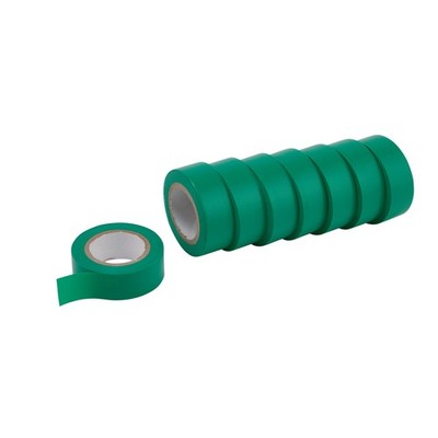 Draper PVC Isolierband 10m x 19mm Grün Packung Mit 8 Flammenbeständig 11914