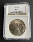 1923-P Peace Dollar NGC MS63 ***RARE ORIGINAL COIN*** 90 % Silver