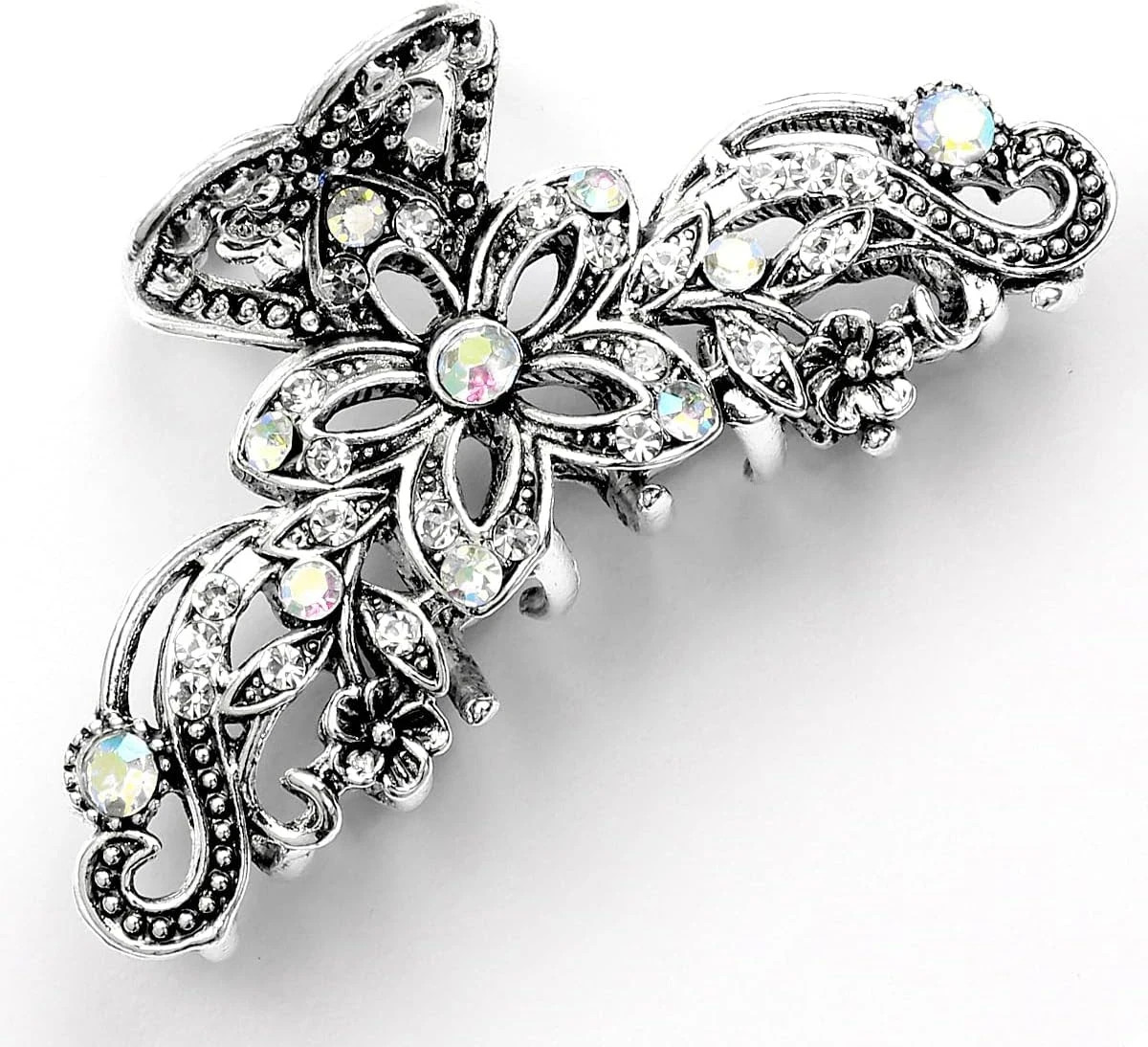 1 Piece Vintage Hair Claw - Sparkling Rhinestone Butterfly Hair Clip for Retro W