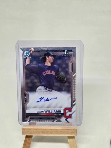 Gavin Williams Auto 2021 Bowman Draft - Chrome Draft Pick #CDA-GW (AU, RC)