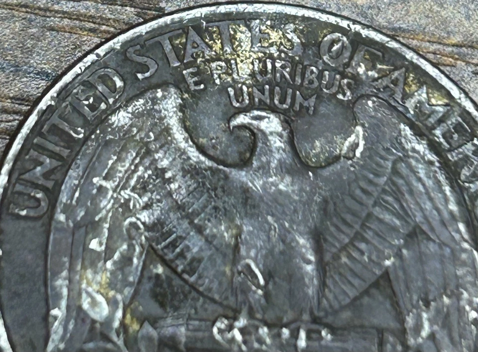 1996 D US quarter Mint error Spitting Eagle/die Chip/missing Clad Layer - Image 4 of 4