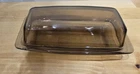 Vintage Pyrex Smoke Amber Glass 1 lb. Covered Butter Dish 72-B