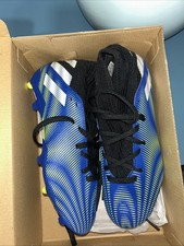 Size 4.5 Youth Adidas Boy's Nemeziz .3 FG J Royal Blue/White/Solar Yellow FY0817