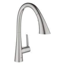 Grohe 32 298 3 Zedra 1.75 GPM 1 Hole Pull Down Kitchen Faucet - Silver
