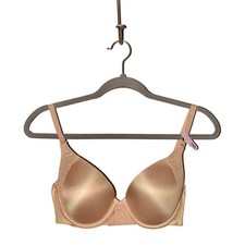 MAIDENFORM NEW 44 Natural Boost Demi T-Shirt Underwire Bra Beige 34D
