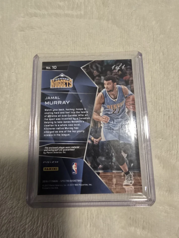 2016-17 Panini Spectra Global Icons Jamal Murray Purple Nebula 1 Of 1 Rookie - Image 2 of 2