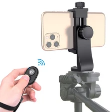 Universal Phone Tripod Mount Adapter with Ｗireless Camera Remote , Cell Phone...