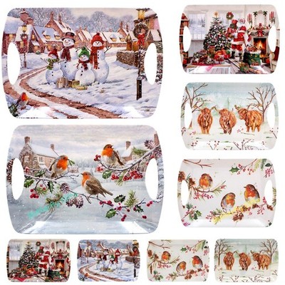 Weihnachten Santa Melamin Serviertablett - Sandwich Tabletts Getränke Tablett - klein oder groß