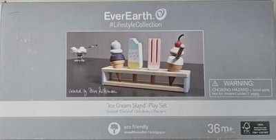 EverEarth Eis am Stiel Holz Spielzeug für Spielküche o. Kaufmannsladen, 10 Teile