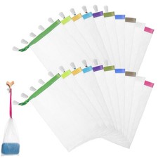 20 PCS Exfoliating Soap Bags with Drawstring for Body Facial Cleaning