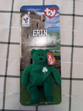 Erin The Bear McDonalds Ty Beanie Baby with Rare Errors 1993, OakBrook Misprint